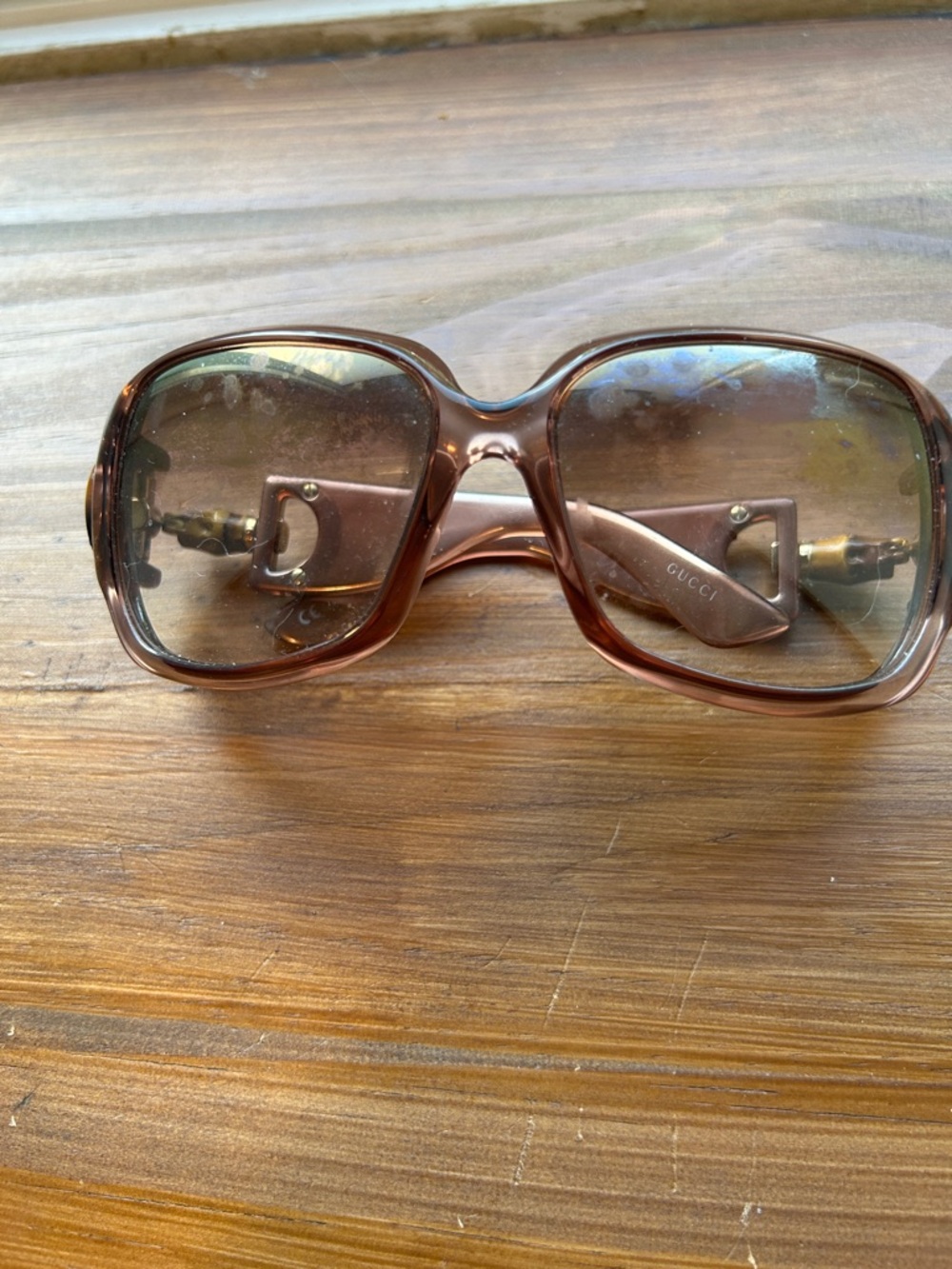 Gucci Women's Brown Gradient Oversized Square Sunglasses
